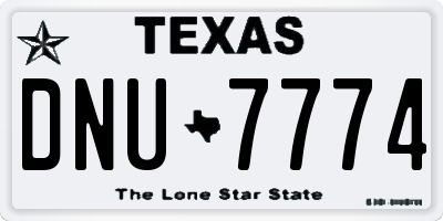 TX license plate DNU7774