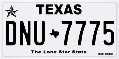 TX license plate DNU7775