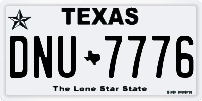 TX license plate DNU7776