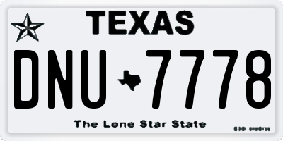 TX license plate DNU7778