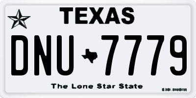 TX license plate DNU7779