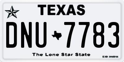 TX license plate DNU7783