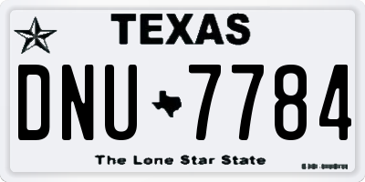 TX license plate DNU7784