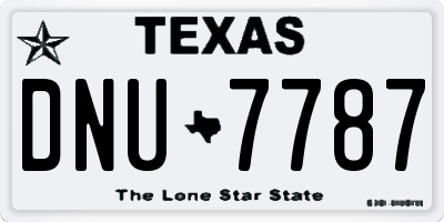 TX license plate DNU7787