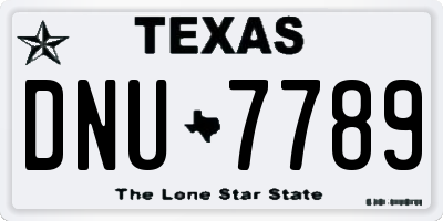 TX license plate DNU7789