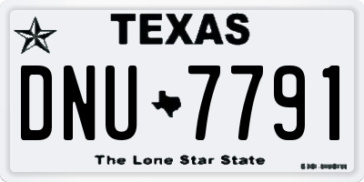 TX license plate DNU7791
