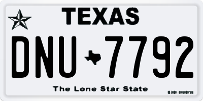 TX license plate DNU7792