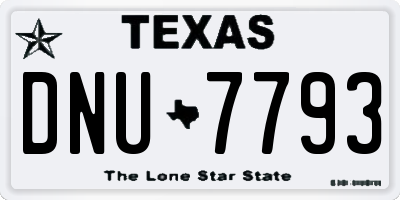 TX license plate DNU7793