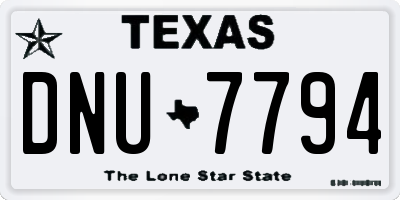 TX license plate DNU7794