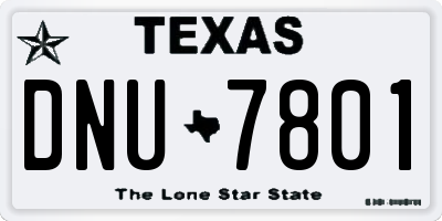 TX license plate DNU7801