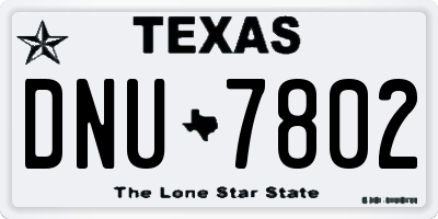 TX license plate DNU7802