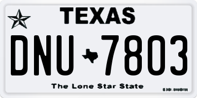 TX license plate DNU7803