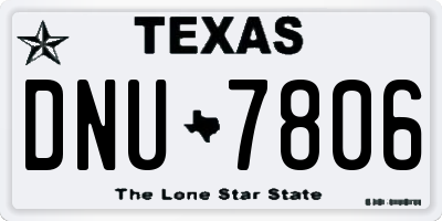 TX license plate DNU7806