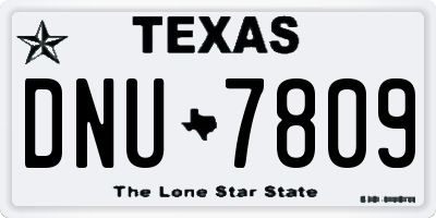 TX license plate DNU7809