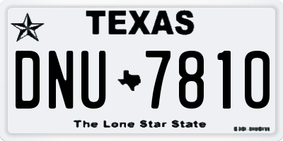 TX license plate DNU7810