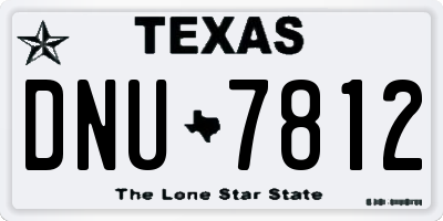 TX license plate DNU7812