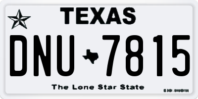 TX license plate DNU7815