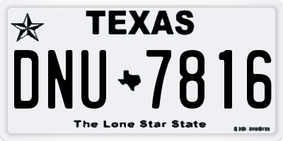 TX license plate DNU7816