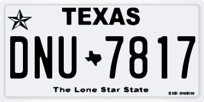 TX license plate DNU7817