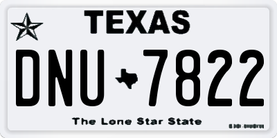 TX license plate DNU7822