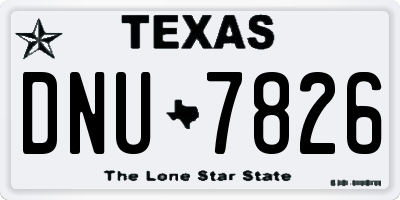 TX license plate DNU7826