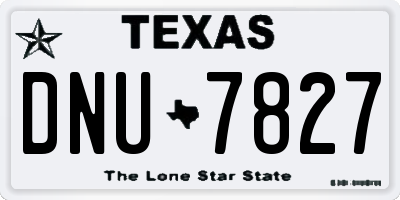 TX license plate DNU7827