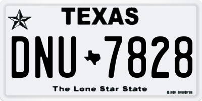 TX license plate DNU7828