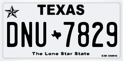 TX license plate DNU7829