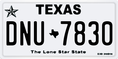 TX license plate DNU7830