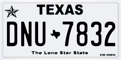 TX license plate DNU7832