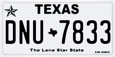 TX license plate DNU7833