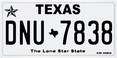 TX license plate DNU7838
