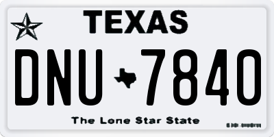 TX license plate DNU7840