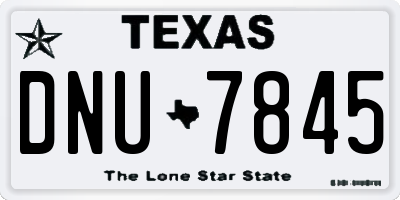 TX license plate DNU7845
