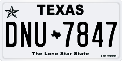 TX license plate DNU7847