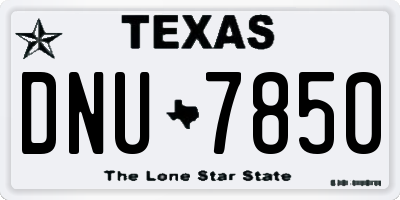 TX license plate DNU7850