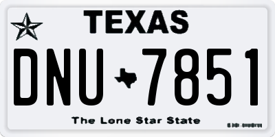 TX license plate DNU7851
