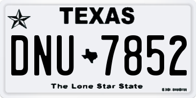 TX license plate DNU7852