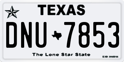 TX license plate DNU7853