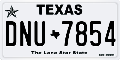 TX license plate DNU7854