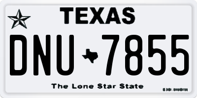 TX license plate DNU7855