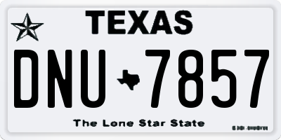 TX license plate DNU7857
