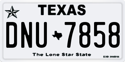 TX license plate DNU7858