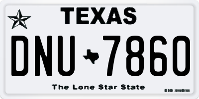 TX license plate DNU7860
