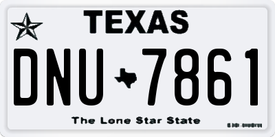 TX license plate DNU7861
