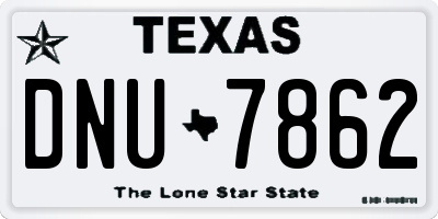 TX license plate DNU7862
