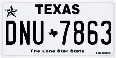 TX license plate DNU7863