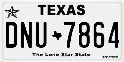 TX license plate DNU7864