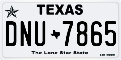 TX license plate DNU7865