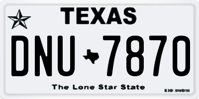 TX license plate DNU7870